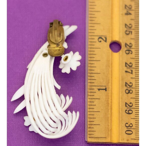 Vintage Abstract Floral Sprout Clip On Earrings by Western Germany - V25 - Picture 2 of 2